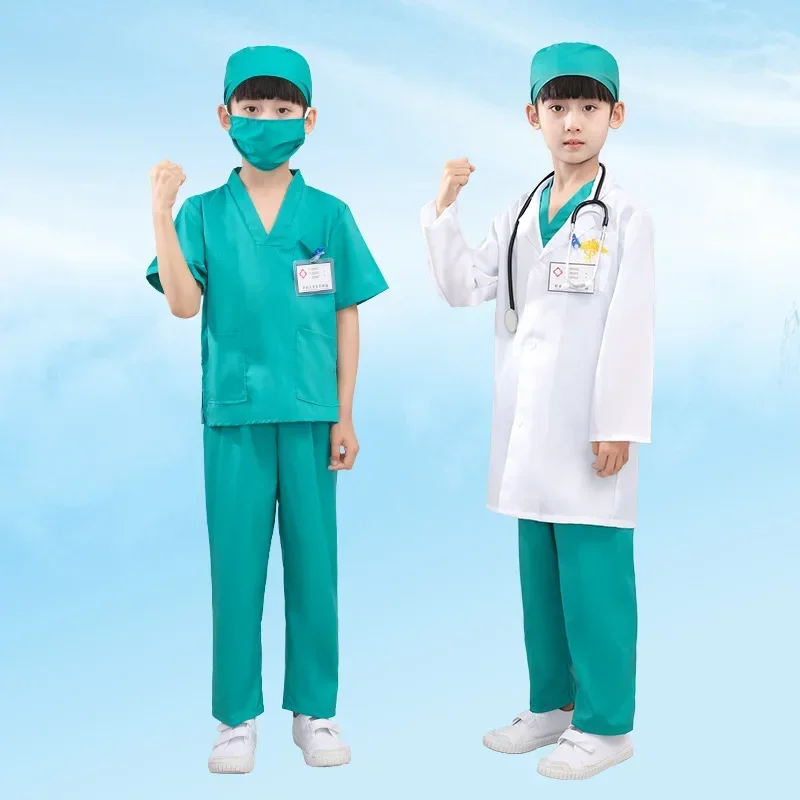 Kids Cosplay Costume Children Dance Costume Children's White Coat Nurse's Suit