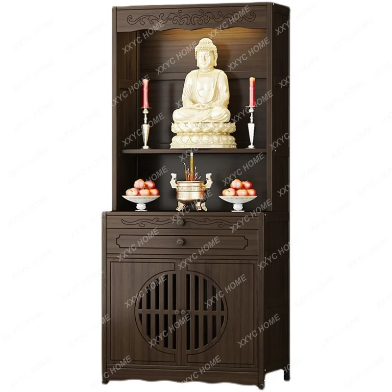 

Бамбуковый буддийский нишевой алтарь из твердой древесины, простота, буддистская буддийская будка, домашняя горелка для благовоний, Настольная горелка, дисплей, алтарь