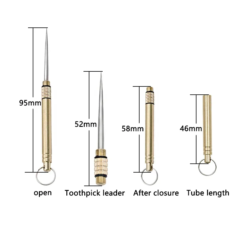 Toothpick Bottle Portable Titanium Outdoor Multifunctional Fruit Fork Camping Toothpick Tube