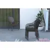 63490 Rhodos Cafe Stacking Chairs in Mocha All Weather Wicker Construction No Assembly Lightweight Indoor & Outdoor Set of 4 2