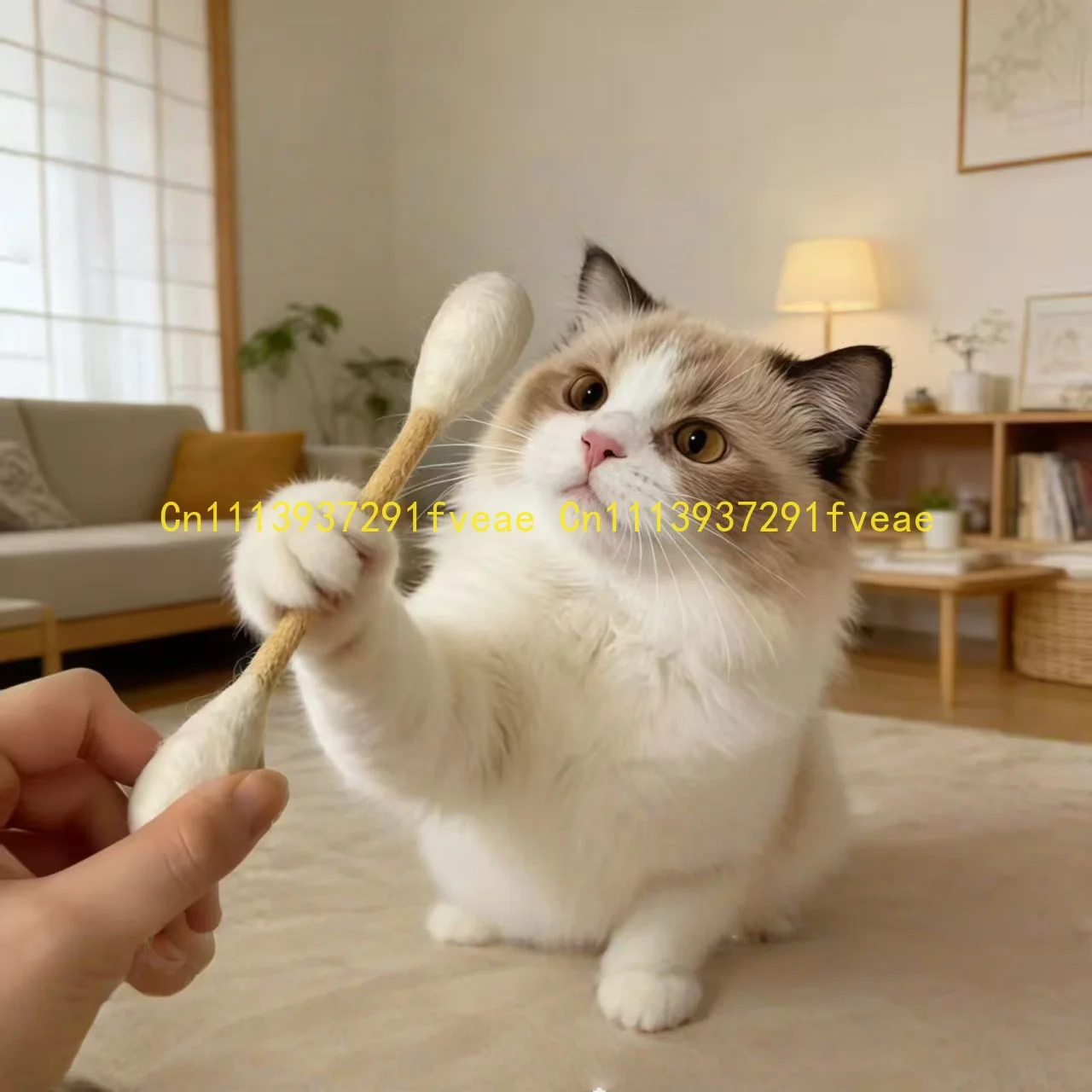 2026년 신제품 6/12개입 대형 면봉 고양이 장난감 막대, 실내 고양이를 위한 인터랙티브 고양이 장난감, 쫓기 놀이용