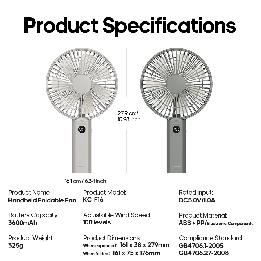 Rechargeable Folding Handheld Fan 6