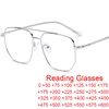 Pilot Gold Metal Frame Reading Glasses Men +1.0 To +6.0 Big Anti Blue Light Eyewear Vintage Double Bridge Men's Spectacle Frame 1