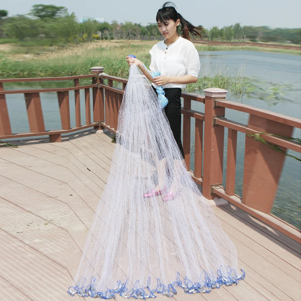 

Trap Fish Net American Style Fishing Saltwater Cast Drawstring Throwing Network Tool Hand