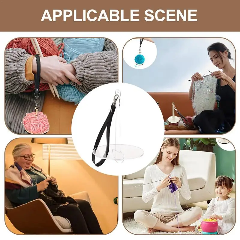 Yarn Holder String Dispenser Holder Acrylic Detachable Wrist Yarn Holder Reusable Yarn Minder for Home Lightweight Ball