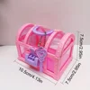 Mini Rose Jewelry Box Girls Jewelry Box with Lock Treasure Chest Shape Storage Case Container for Trinket Gifts Pretend Kids Toy 4