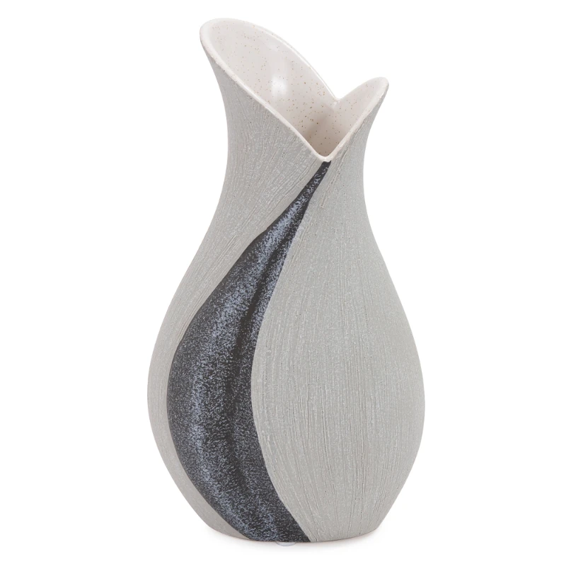

Tyler Dillon 10" Textured Ceramic Vase, Gray