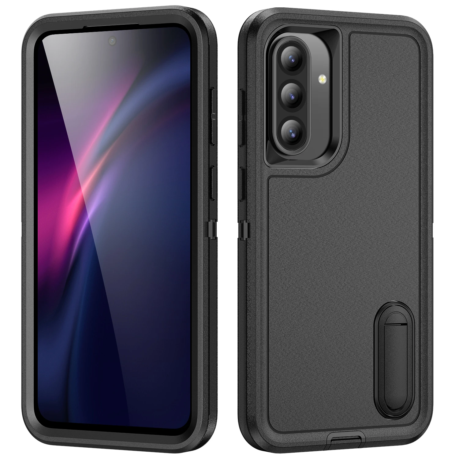 Ultimate 3-in-1 Heavy Armor Phone Case with Hard Plastic Frame and TPU Silicone Back Cover