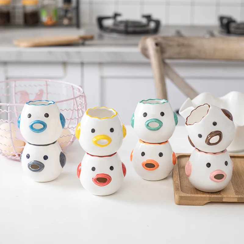 

Egg White Separator Cute Chicken Ceramic Egg Yolk Protein Separator Egg Filter Kitchen Tools Baking Accessories Egg Holder