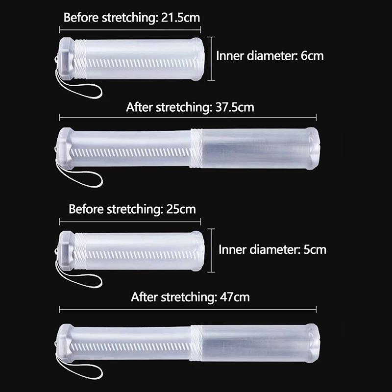 Transparent Plastic Retractable Pen Holder Calligraphy Painting Supplies Spiral Storage Tube Brush Holder Portable 1PCS