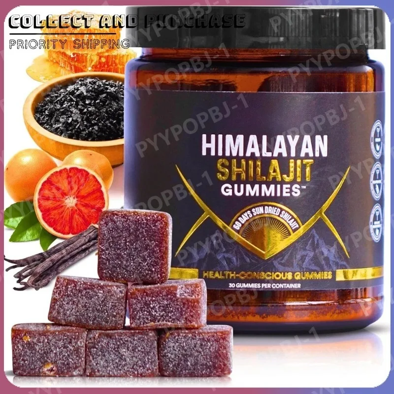 Shilajit berry flavor square Gummies contain pomegranate and honey extract Daily health support 30 pieces per box