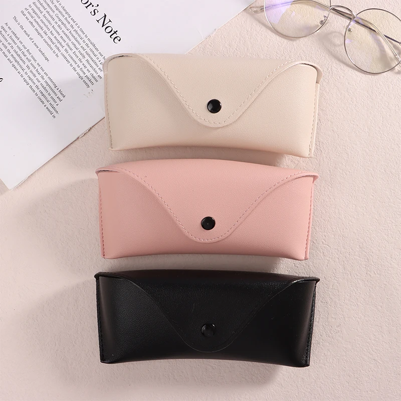 

1PC Durable Leather Eye Glasses Sunglasses Hard Case Protector Box Portable Solid Color Pressure Resistant Sunglasses Case