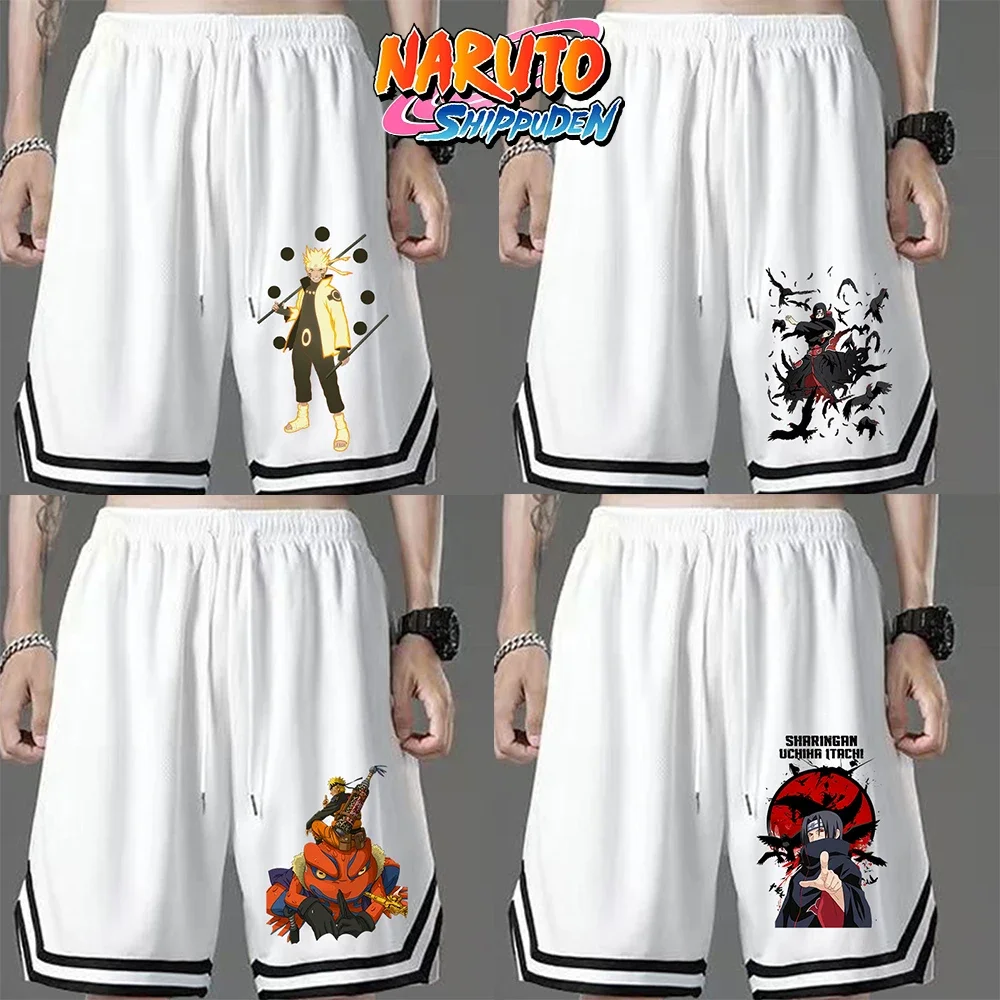 Шорты для спортзала AnimeNARUTO для мужчин и женщин, быстросохнущие дышащие Спортивные Компрессионные шорты Sasuke Kakashi, пляжные тренировочные штаны, на лето