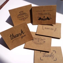 

6set Thank You Cards Kraft Paper Cards DIY Invitations Card Wedding Birthday Card Blessing Greeting Card Gifts