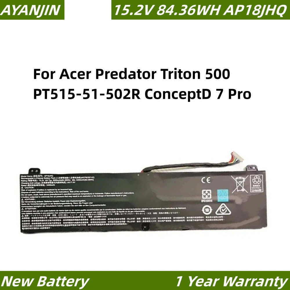 

Аккумулятор AP18JHQ 15,2 в 500 Вт-ч для ноутбука Acer Predator Triton PT515-51-502R ConceptD 7 Pro Series KT.00408.001