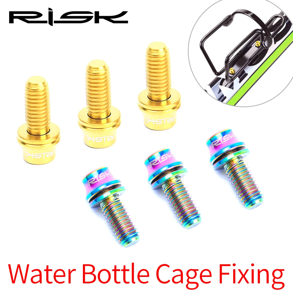 

2pc RISK Titanium Bolts M5x12 Bicycle Bottle Cage Bolts MTB Road Bike Water Holder Fixed Screw Air Pump Bracket Bolt Accessories