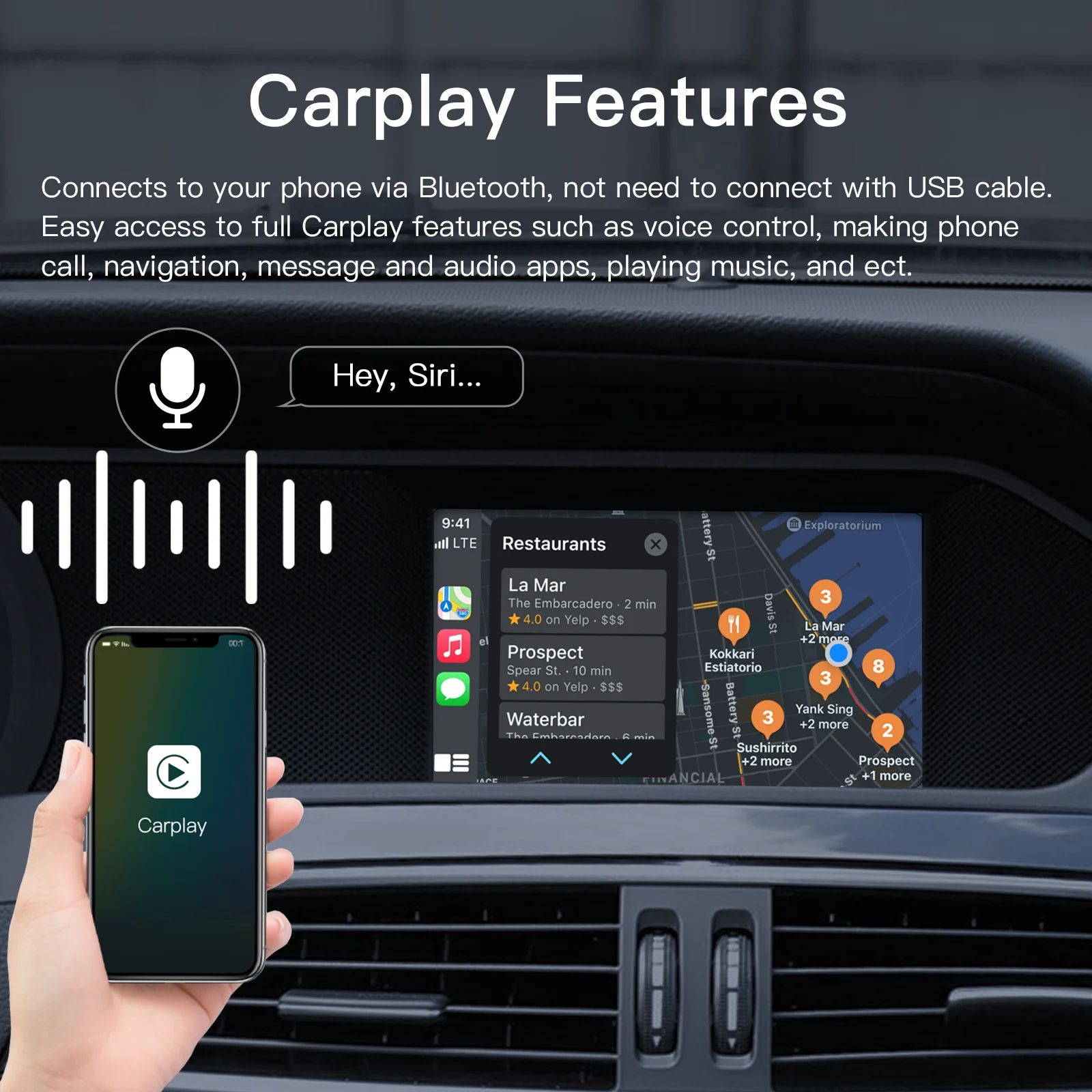 アップグレードされたワイヤレスCarplay,メルセデスw177,navi,a