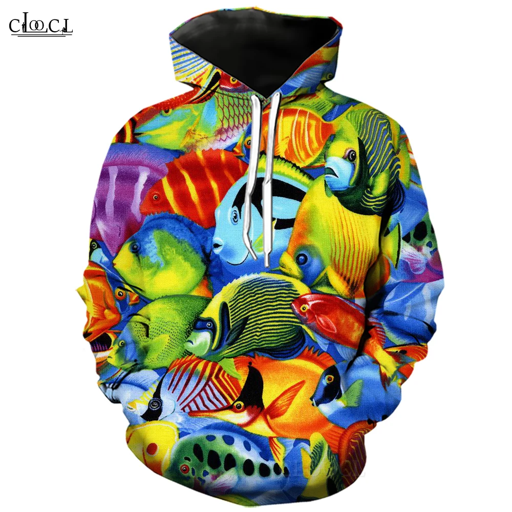 

CLOOCL Men Hoodies 3D All Over Printed Tops Colorful Ocean Fish Series Graphic Printing Hoodies Unisex Sweatshirts Drop Shipping