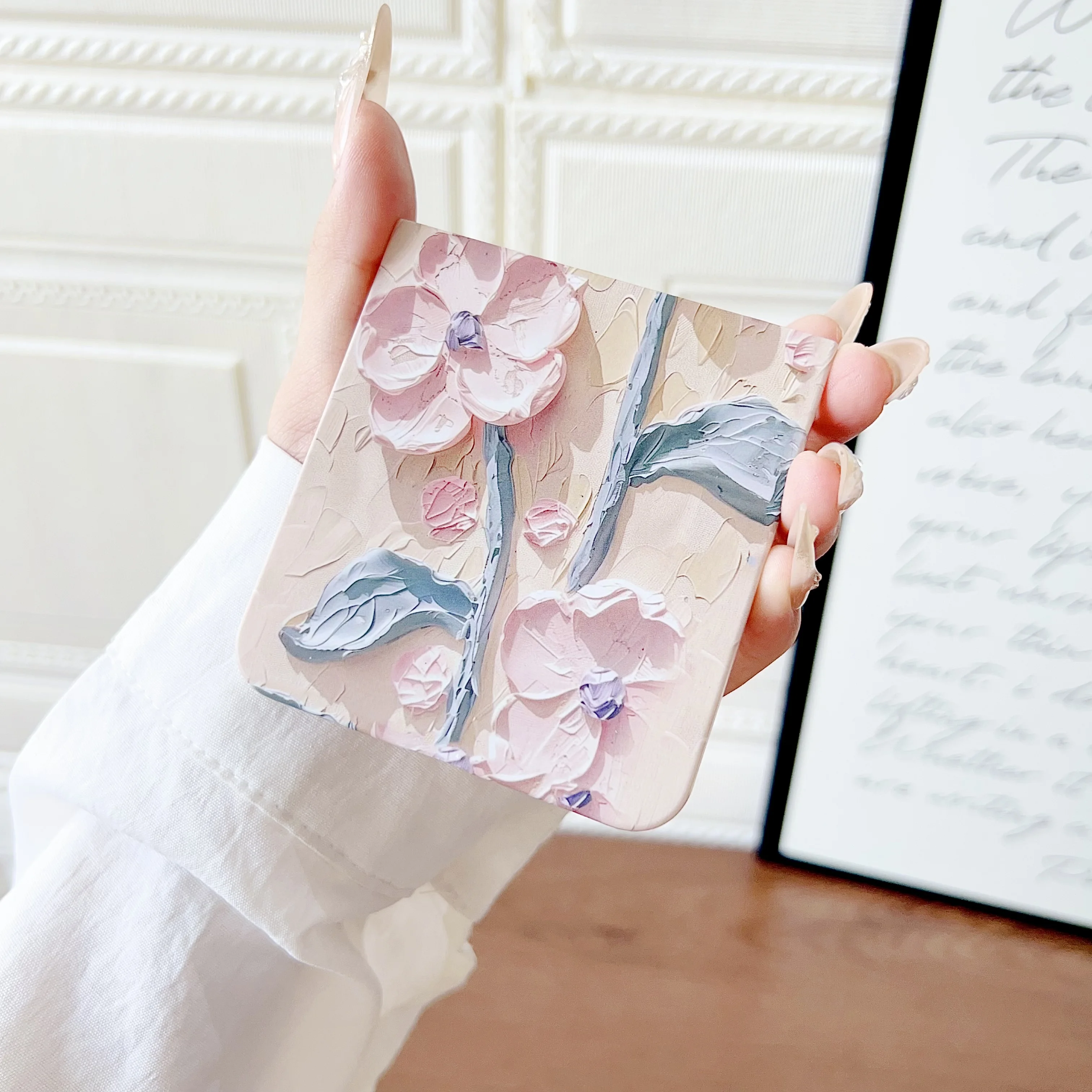 Fresh Flowers Embossed Feel Shockproof Hard PC Cover Case
