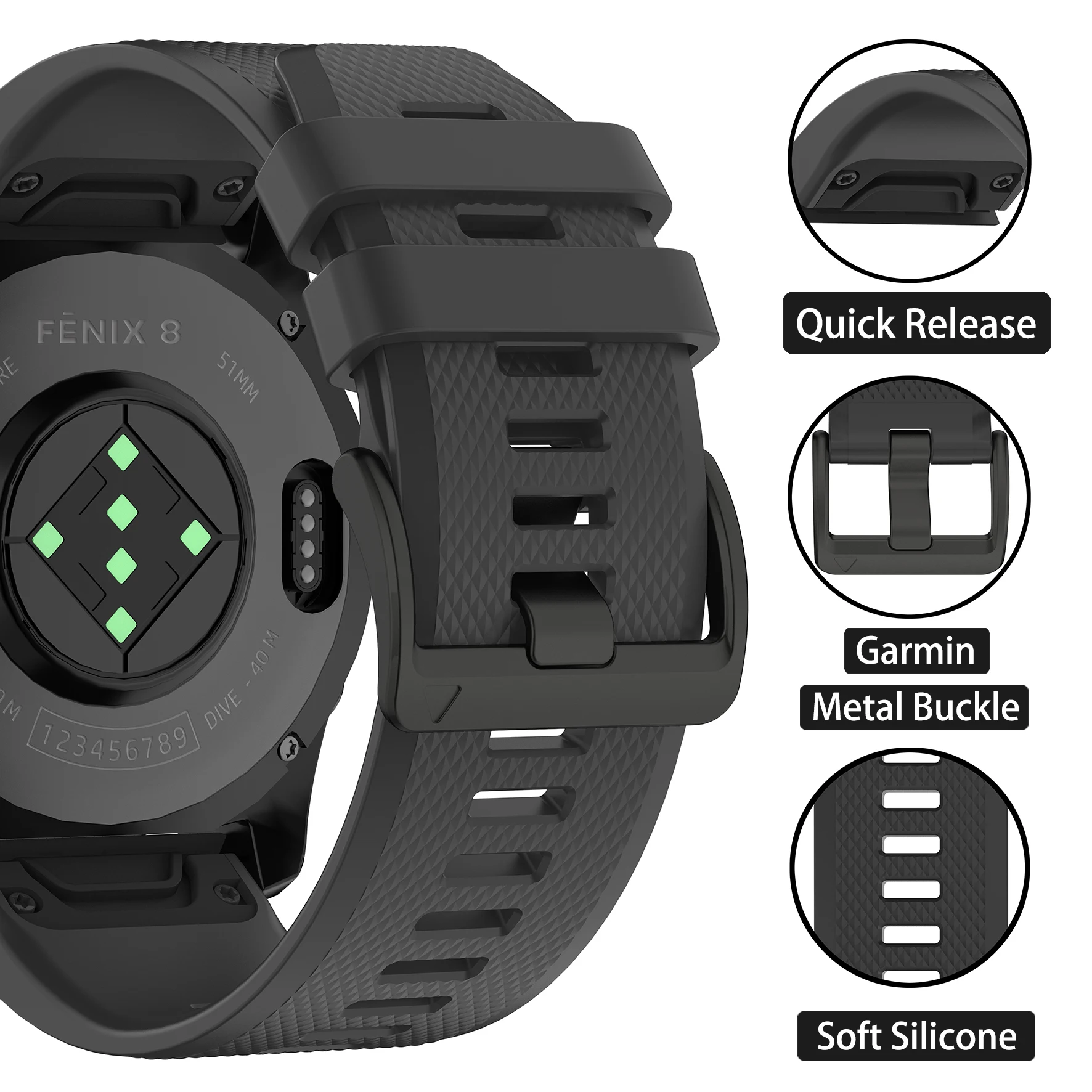 Premium Sports Silicone Watch Band - QuickFit Strap