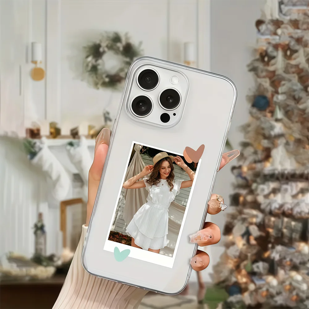Customized Transparent TPU Phone Protective Case with Personalized Photo Insert