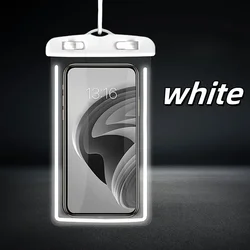 Luminous Waterproof Phone Pouch - Self - Sealing Design - PVC (White)