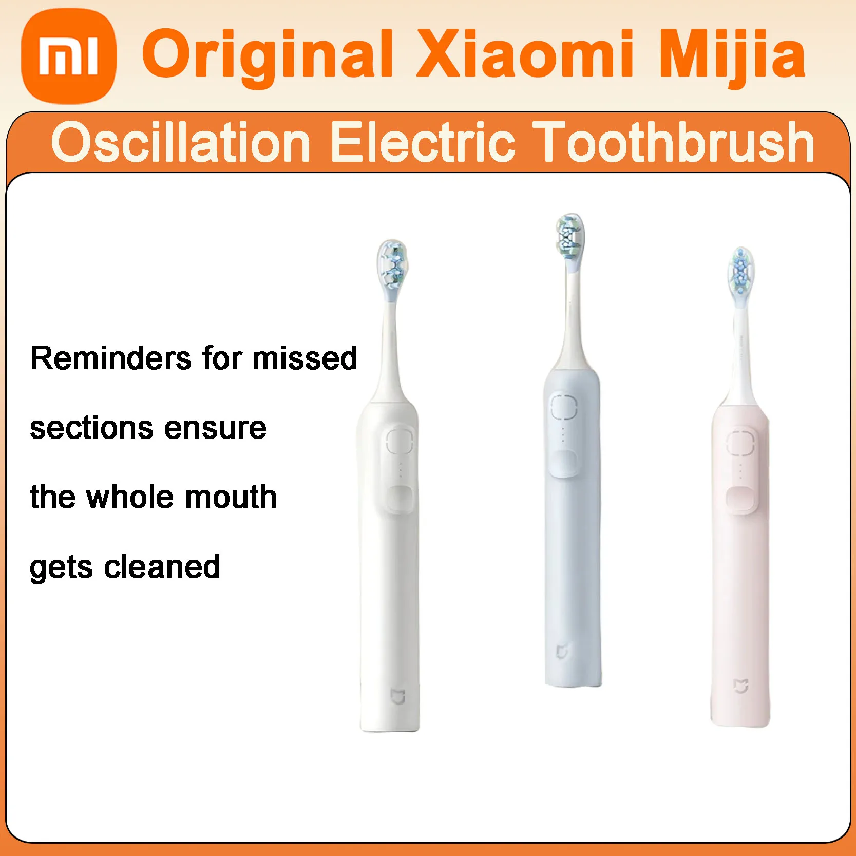 Iconic Brand MIJIA Oscillation Electric Toothbrush Reminders for Missed 180-Day Battery Life 3 Modes Memory Function Available IPX8