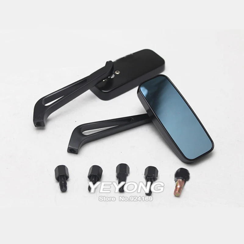 Motorcycle Mirror Moto Bike Rearview Mirror Rear-View Mirrors Alloy Motorcycle Rear View Mirrors 8mm/10mm Blue , P-115 1 Pair motorcycle handle bar mirror,scooter rearview mirror screw