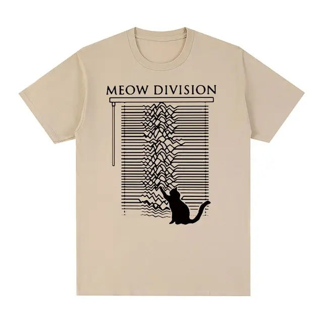 Joy Division Unknown Pleasure cat Vintage T-shirt Fashion 80s Post