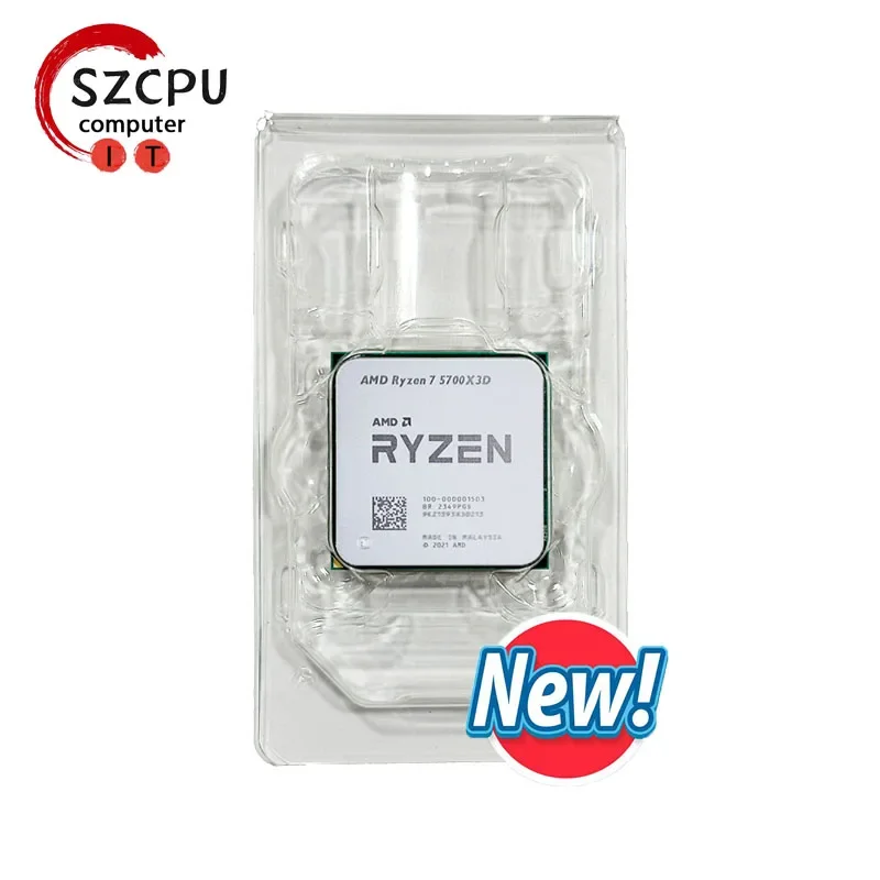 Amd ryzen 7 r7 5700x3dプロセッサ、4.1 ghz、8コア、16スレッドcpu 