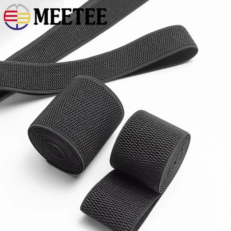 2/5M Meetee 25-100mm Elastic Band Stretch Strap Webbing Belt Waistband Tape Rubber Bands DIY Clothing Garment Sewing Accessories