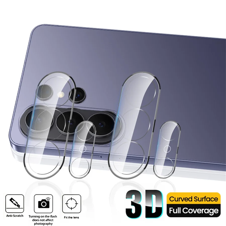 2-Pack 3D Clear Lens Glass Camera Protector Film - 9H Curved Glass