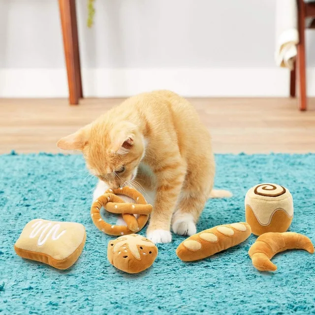 Bread-Themed Catnip Chew & Kick Toys 6