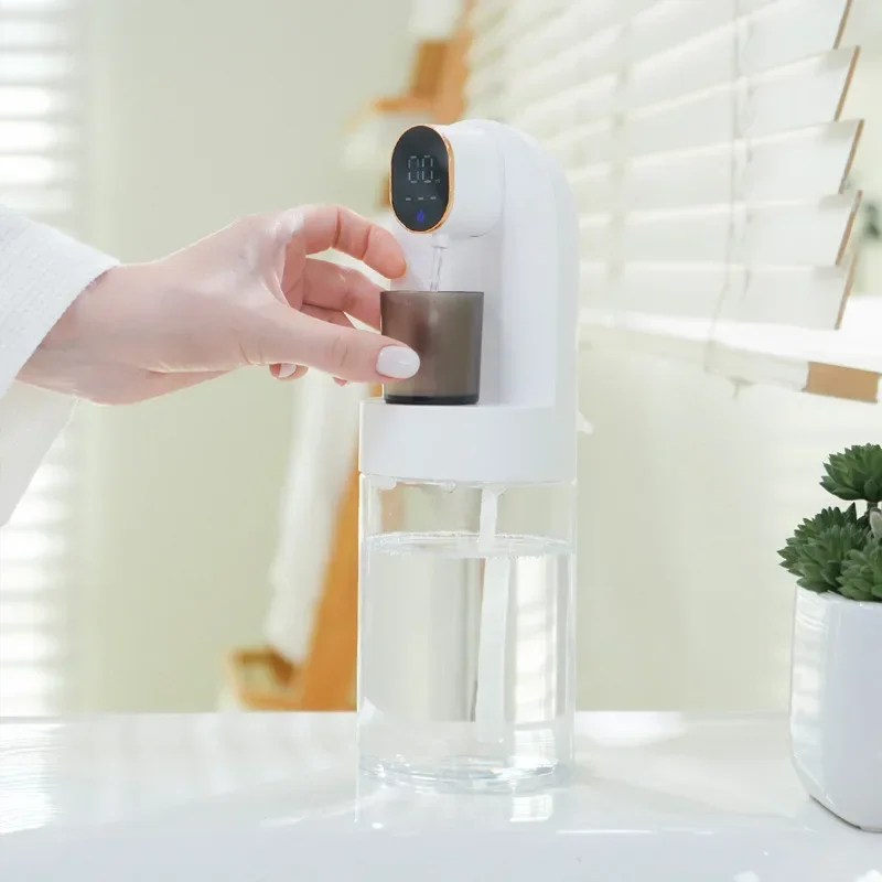 Smart 600ml Mouthwash Dispenser with Magnetic Induction,Wall Mounted, 4 Gear Liquid Control, Auto Cleaning