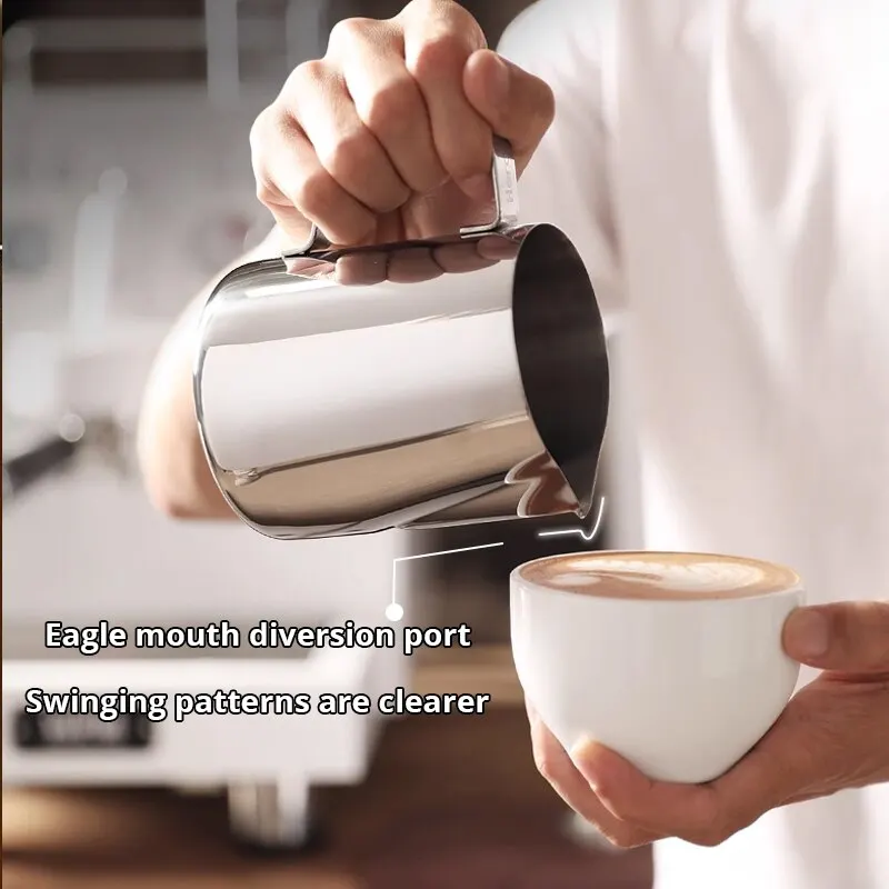 Silvery Stainless Steel Milk Frothing Pitcher - 150ml Capacity for Steaming and Frothing