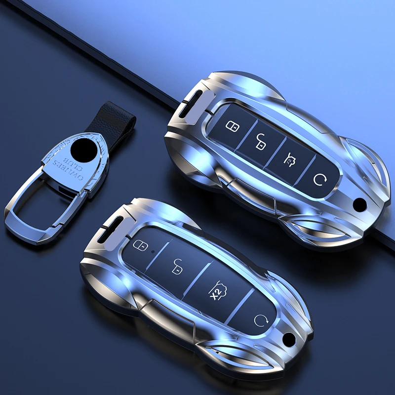 Metal Car Remote Key Cover Case Holder Shell Fob for BYD New ATTO 3 Atto 2 Song Pro Shark 6 Dolphin Mini Seal U 05 Sealion 07 EV key case,key case cover,car key shell