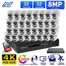 

32CH 4K NVR 5MP 8MP CCTV Security Camera System POE NVR kit Two Way Audio Outdoor Color Night vision Video Surveillance set