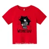Tshirts Hot Movie Wednesday Addams 3d Printed Boy Girl Summer Casual Fashion Harajuku Oversized O-neck Tshirt Kids Tees Clothes 4