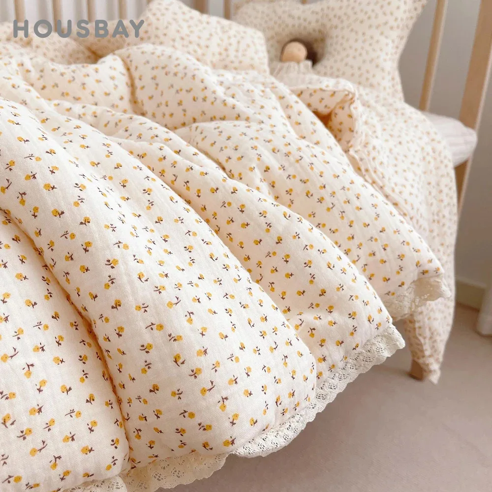 baby-blanket-gauze-soft-thermal-daisy-baby-crib-comforter-lace-edge-breathable-infant-bedding-large-warm-baby-growth-blanket