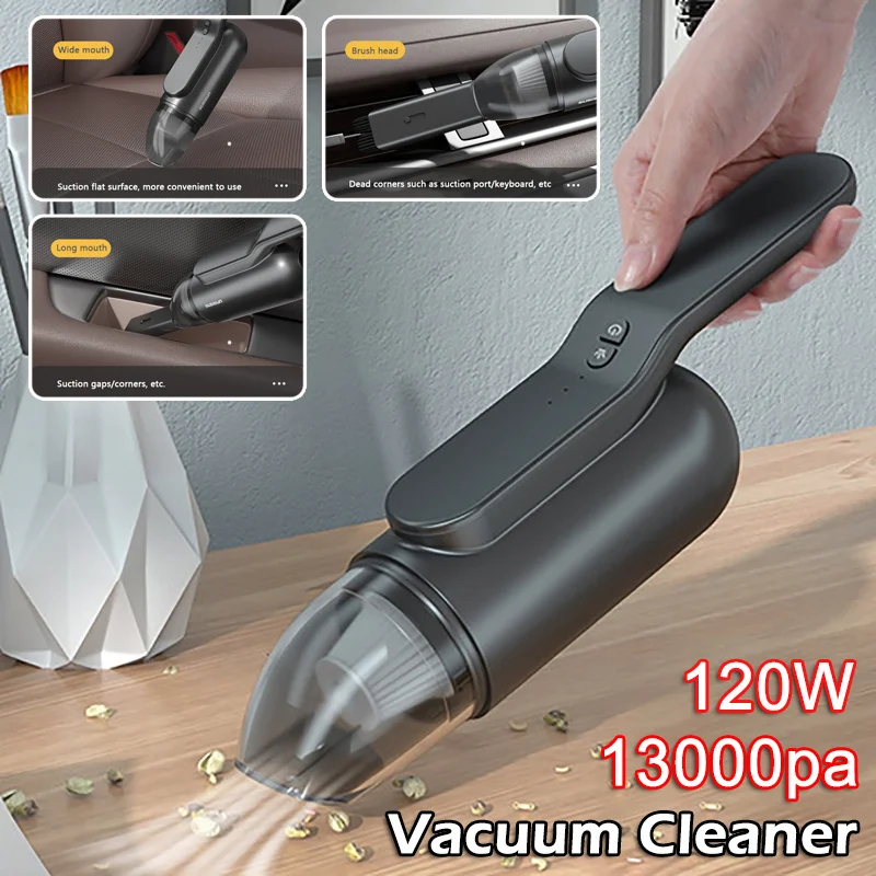

120W High Power Car Vacuum Cleaner Portable Handheld Dust Collector with UV Lighting Function