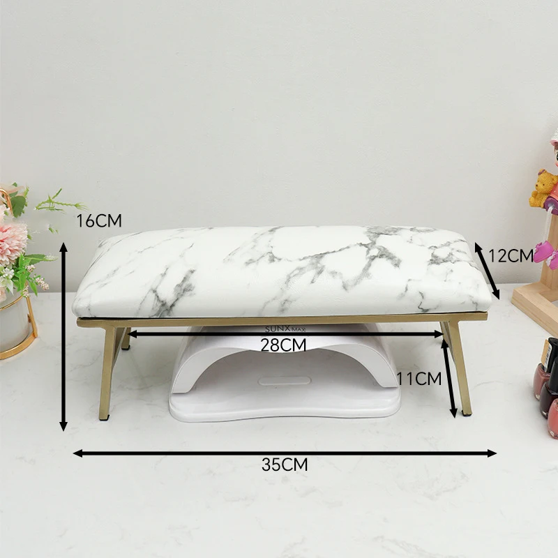ANGNYA Laser Gold Nail Hand Pillow PU Leather Hand Rest For Nails Nail Art Manicure Table Stand Holder Arm Rest For Salon