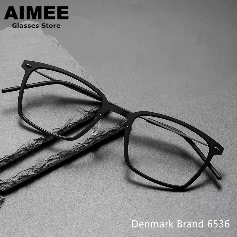 

Denmark Brand Titanium Ultralight Glasses Frame Men Women Square Screwless Prescription Eyeglasses Myopia Blue Light Spectacles