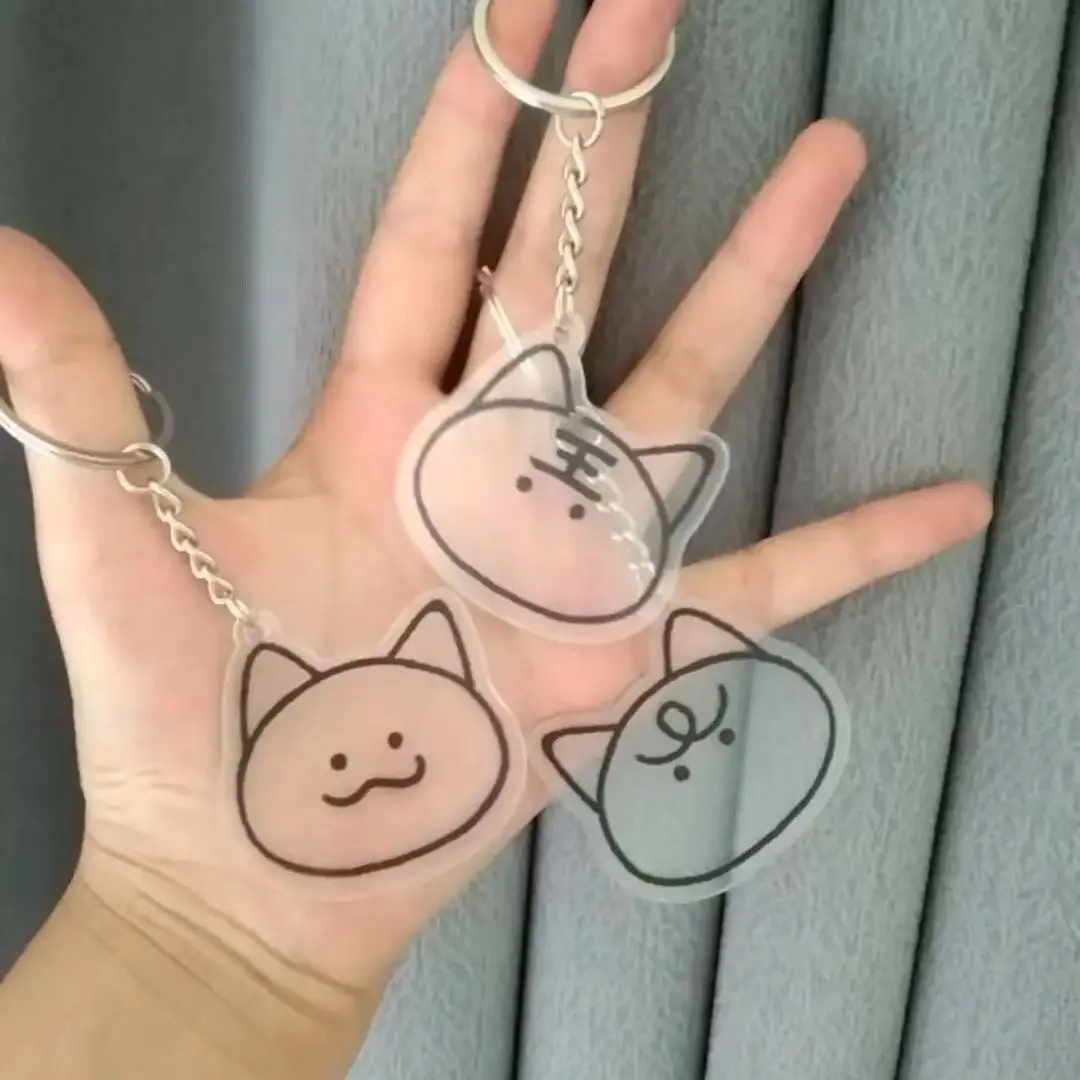 Anime Love and Deepspace Sylus Acrylic Three Cats in A Row Keychain Creativity Cartoon Keyring Q Version Delicate Xmas Gifts anime keychain