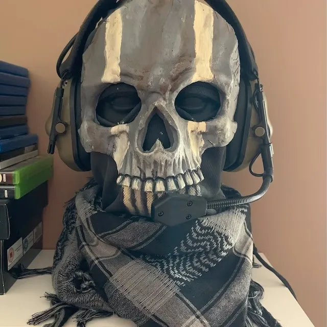 Maschera Tattica A Pieno Facciale Con Teschio Maschera Airsoft, Con lente per PC Doppia Modalità Anti-impatto Con tracolla Regolabile