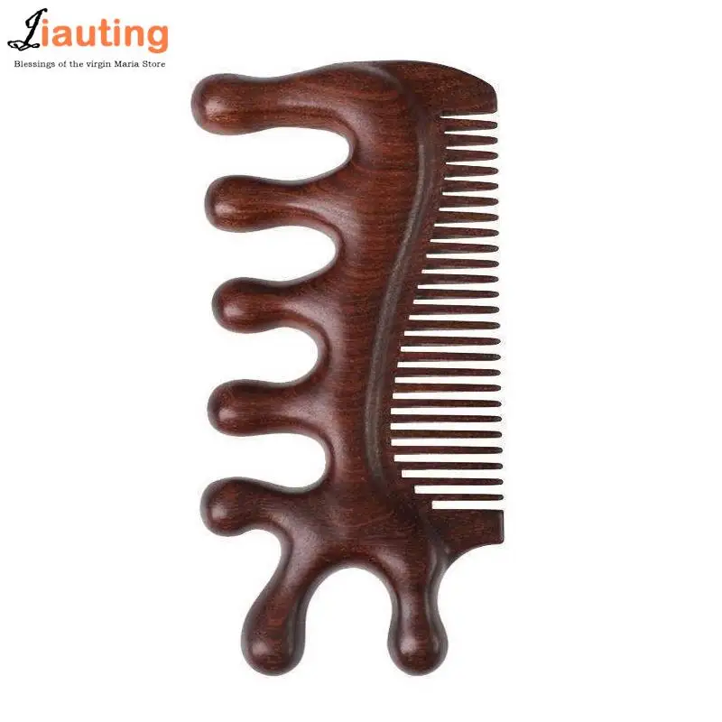 

3 In 1 Body Meridian Massage Comb Sandalwood Five Wide Tooth Comb Acupuncture Therapy Blood Circulation Anti-static Smooth Hair