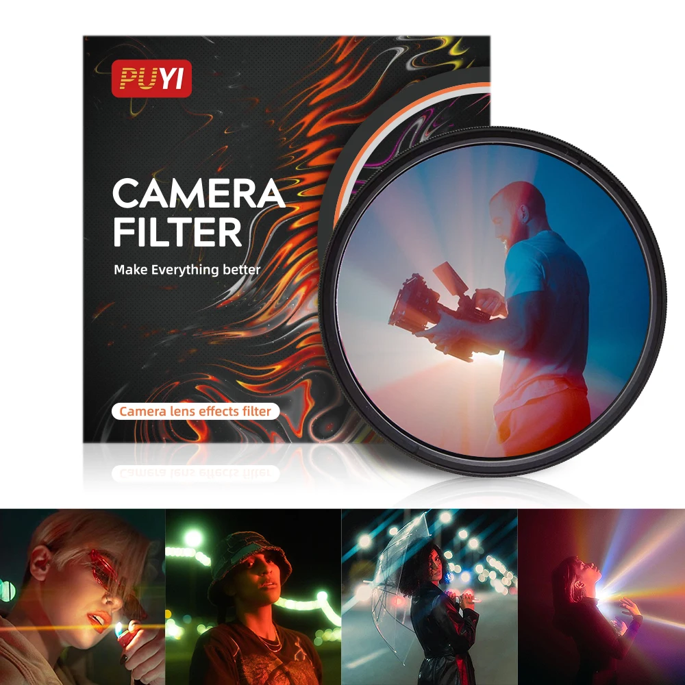 

Streak Filters Soft Blue Rainbow Star Light White Orange Line Streak Flare Camera lens Filters 52 55 58 62 67 72 77 82MM Filtro