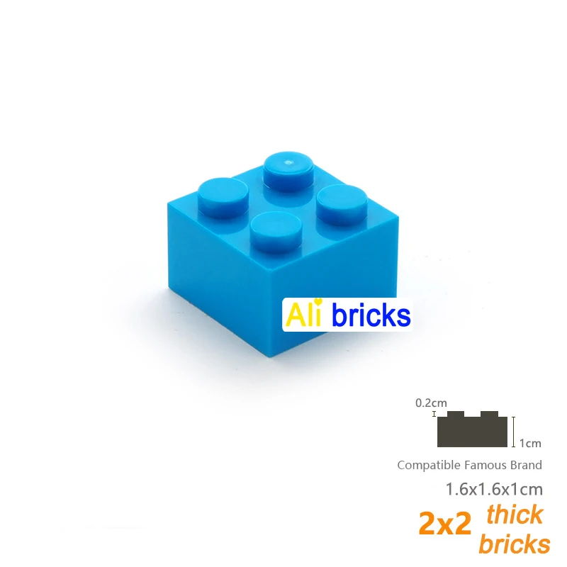 500pcs 2x2 도트 대량 빌딩 블록 두꺼운 피규어 벽돌 교육 크리 에이 티브 플라스틱 장난감 어린이를위한 3003 호환