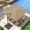 10FT Square Cantilever Patio Umbrella with Tilt Adjustment and 360-Degree Rotation, Offset Hanging Umbrella for Backyard 1