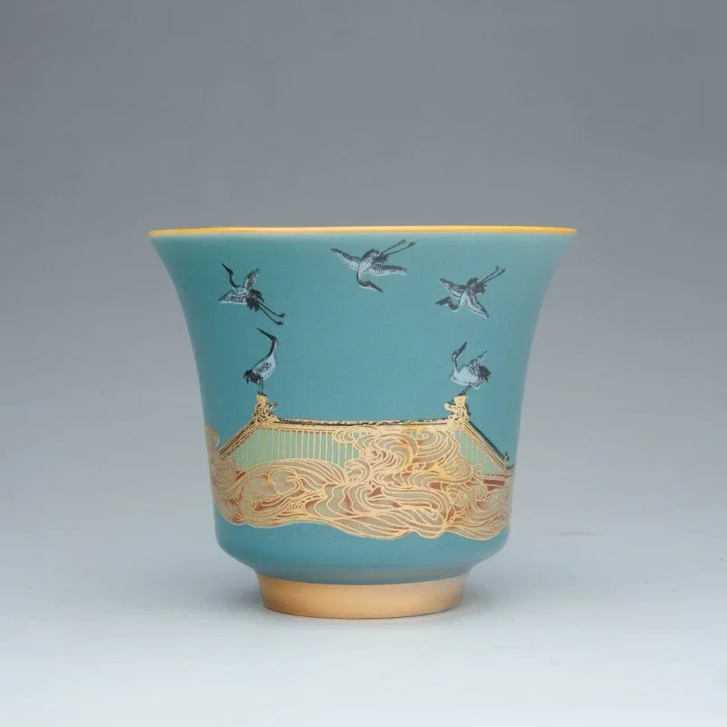 Tri-ColorCeramicGaiwan Set - ChineseSancaiTeaCupwithFair Cup & Pot Holder for Gongfu Brewing, TraditionalTea CeremonyAccessories