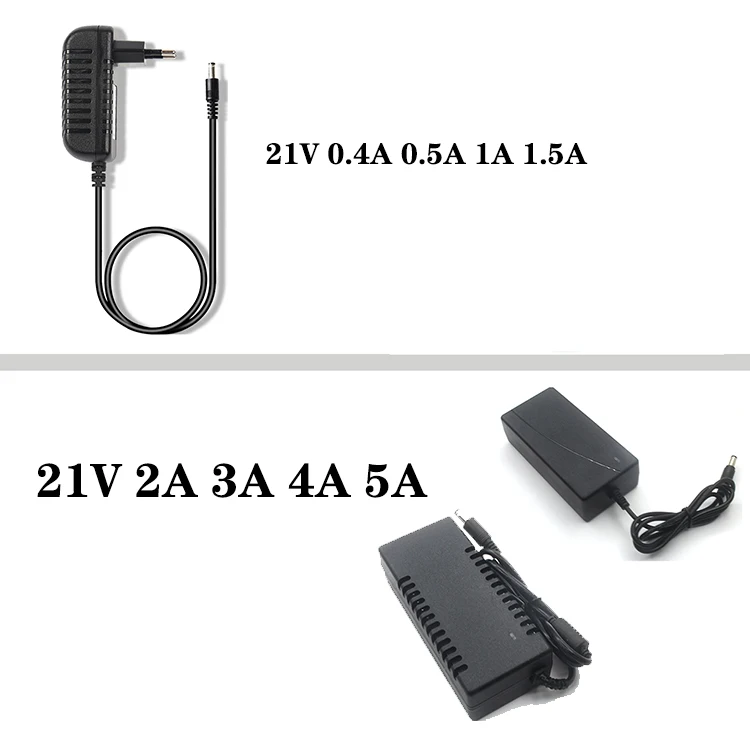 21V 0.4A 0.5A 1A 1.5A 2A 3A 4A 5A 18650 리튬 이온 리튬 배터리 충전기 DC 5.5*2.1MM